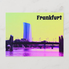 Blick auf Frankfurt & Pink Sky Postkarte