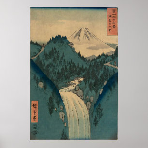 Blick auf Fuji san von den Bergen Poster
