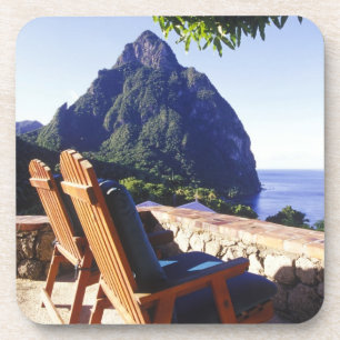 Blick auf Gros Piton vom Stonefield Estate Villa Untersetzer