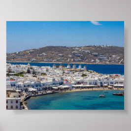 Blick auf Mykonos Griechenland Poster