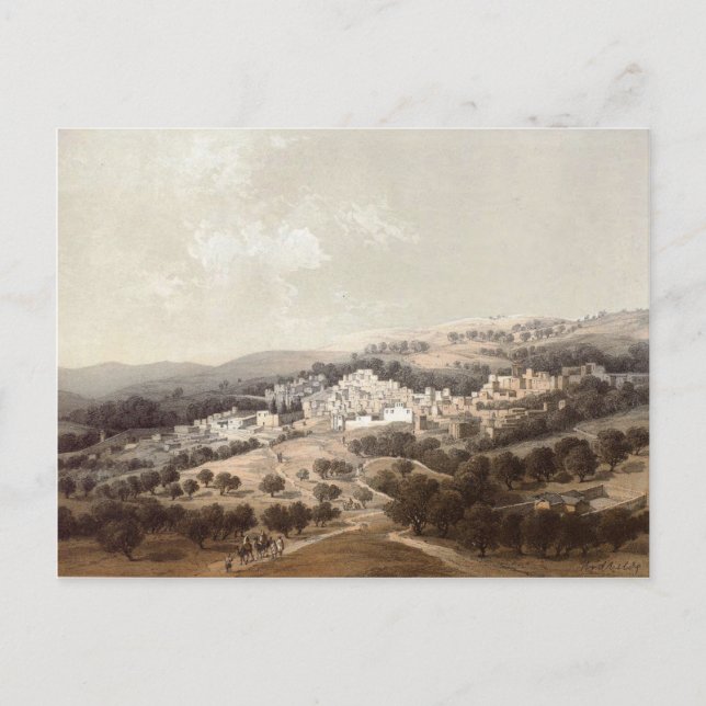 Blick auf Nazareth, im heiligen Land Postkarte (Vorderseite)