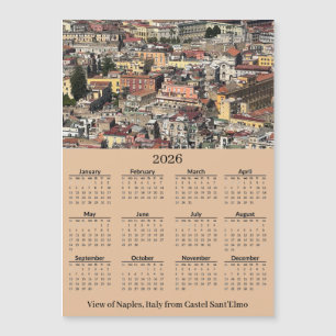 Blick auf Neapel, Italien 2026 Kalender Magnetkart Magnetkarte