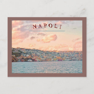 BLICK AUF NEAPEL/NEAPOL, ITALIEN - SONNENUNTERGANG POSTKARTE