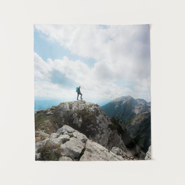 Blick auf neue Abenteuer Wandteppich (Vorderseite)