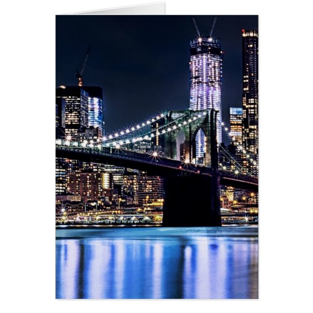 Blick auf New Yorks Brooklyn Bridge-Reflexion (Vorne)