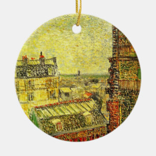 Blick auf Paris aus Vincents Zimmer von Vincent va Keramikornament