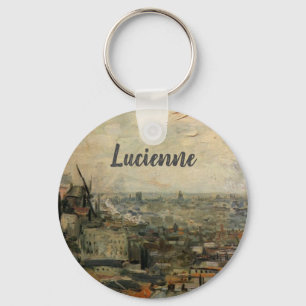 Blick auf Paris von Montmartre von Vincent van Gog Schlüsselanhänger