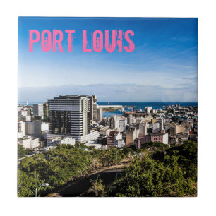 Blick auf Port Louis, Hauptstadt von Mauritius Fliese