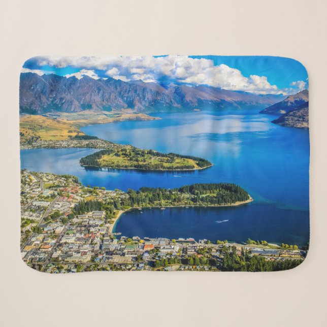 Blick auf Queenstown vom Gipfel von Bob, Neuseelan Sherpadecke (Vorderseite (Horizontal))