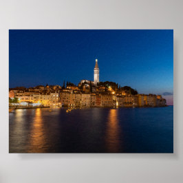 Blick auf Rovinj am Abend Poster