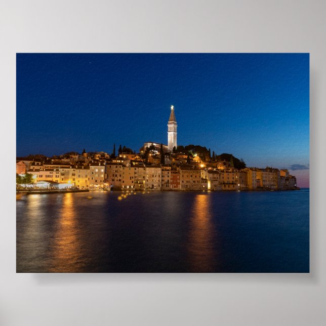 Blick auf Rovinj am Abend Poster (Vorne)
