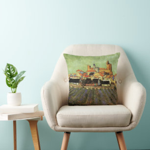 Blick auf Saintes Maries von Vincent van Gogh Kissen