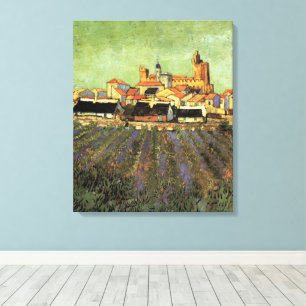 Blick auf Saintes Maries von Vincent van Gogh Leinwanddruck