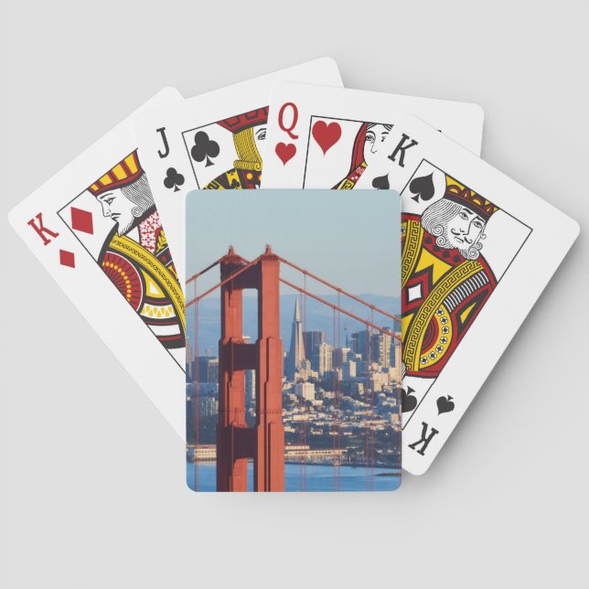 Blick auf San Francisco durch die Golden Gate Brid Spielkarten (Rückseite)