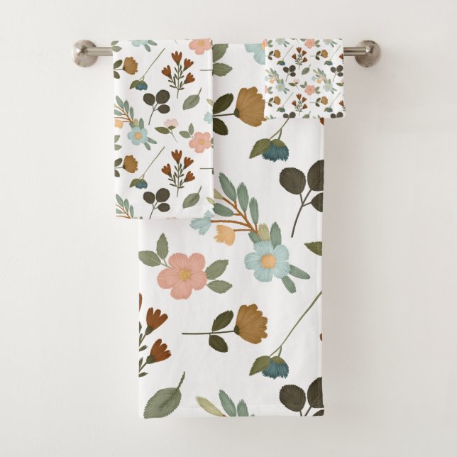 Blick auf stickige Wildblumen Badhandtuch Set (Insitu)