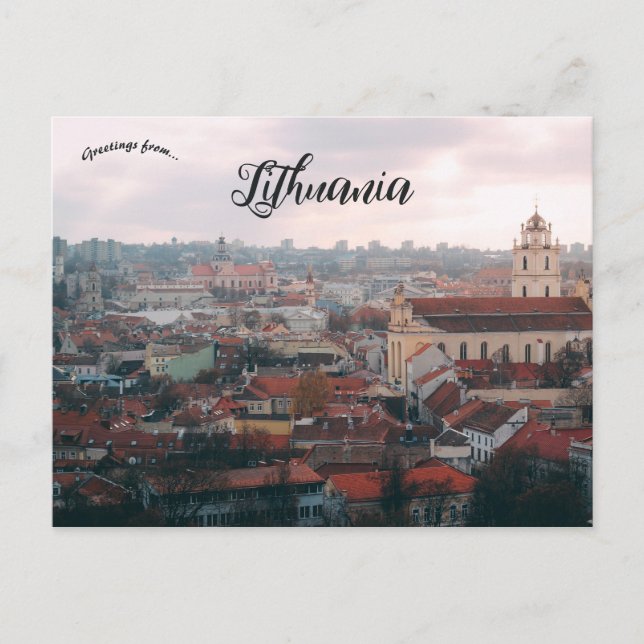 Blick auf Vilnius Litauen Postkarte (Vorderseite)