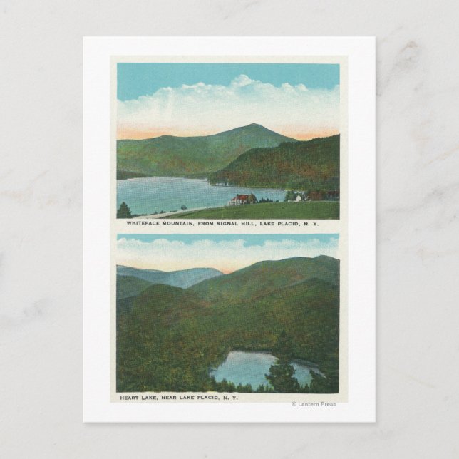 Blick auf Whiteface Mt von Signal Hill, Herz Postkarte (Vorderseite)