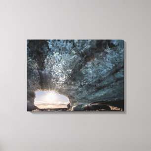 Blick aus einer Eishöhle, Island Leinwanddruck