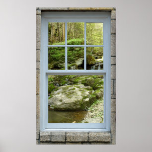 Blick aus Fenster West Virginia Moss Bach Print Poster