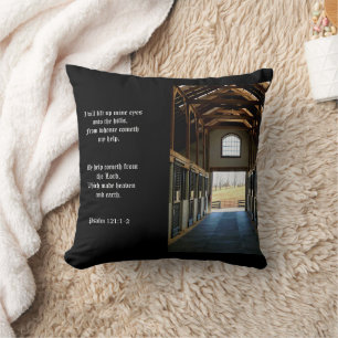 Blick aus Kentucky von der Scheune, Psalm 121:1-2 Kissen