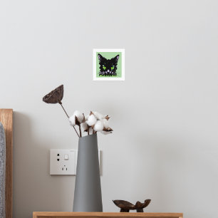 Blick der schwarzen Katze Foliendrucke