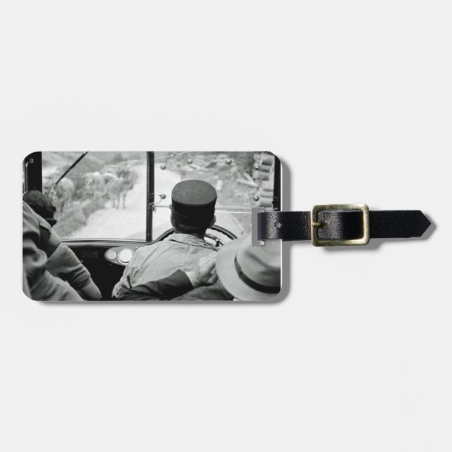 Blick durch das französische Busfenster 1939 Frank Gepäckanhänger (Vorderseite horizontal)
