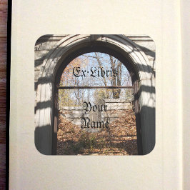 Blick durch das Ruin-Buchzeichen Quadratischer Aufkleber