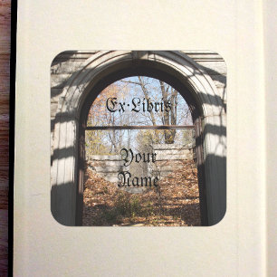 Blick durch das Ruin-Buchzeichen Quadratischer Aufkleber
