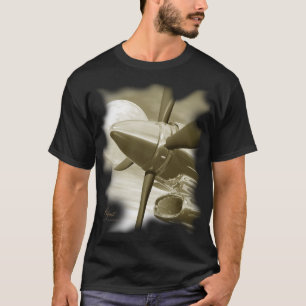 Blick-Flugzeug-Dunkelheits-Shirt Turbos Vintages T-Shirt