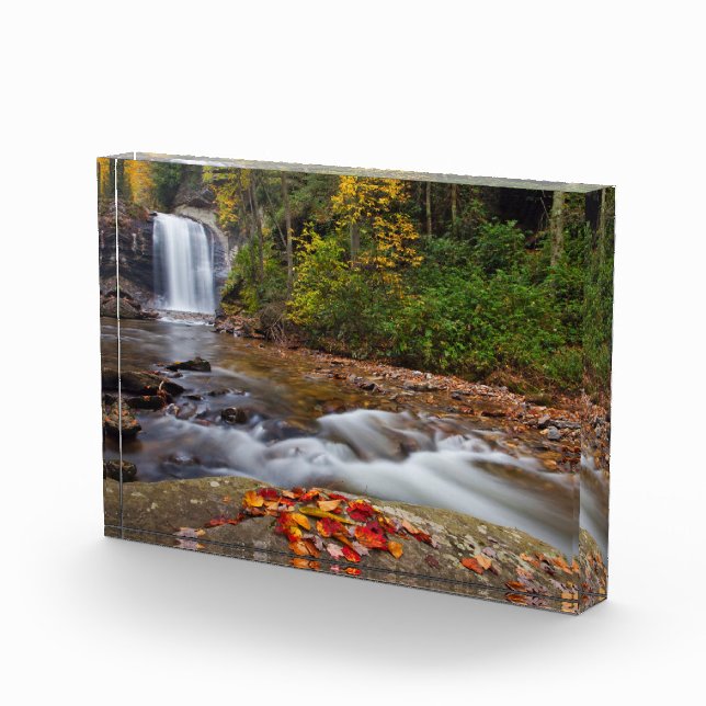Blick Glass Falls Pisgah National Forest Fotoblock (Rechts)