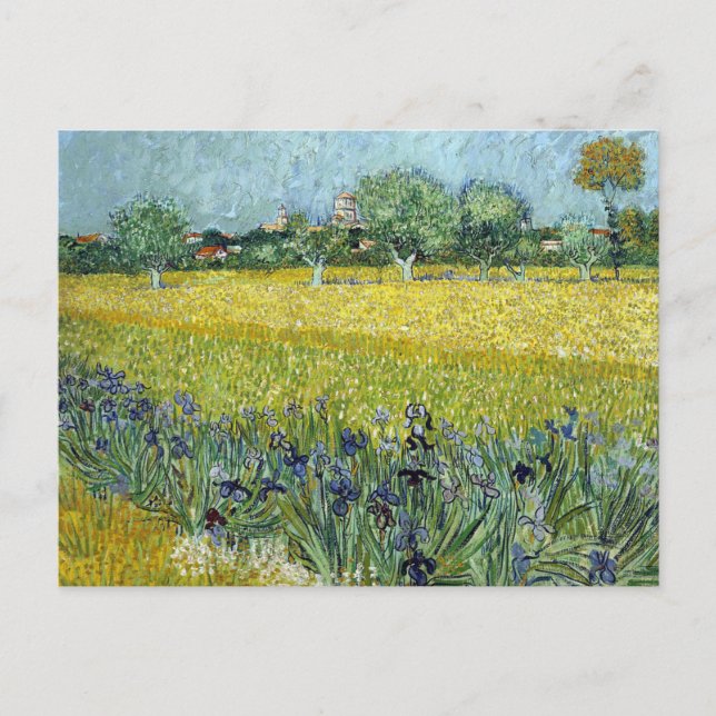 Blick in Arles mit Irisch von Vincent Van Gogh Postkarte (Vorderseite)
