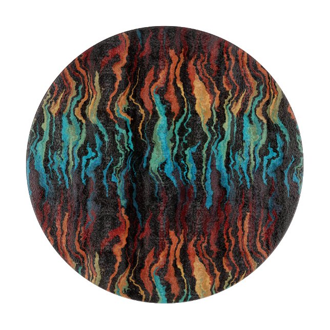 Blick in das abstrakte Feuer Schneidebrett (Vorderseite)