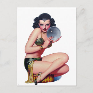 Blick in den Kristallball Postkarte