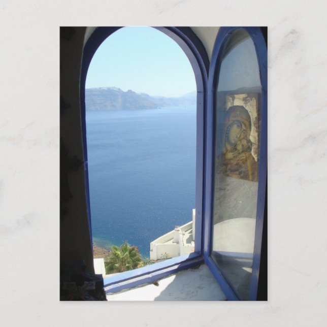Blick in Santorin Postkarte (Vorderseite)
