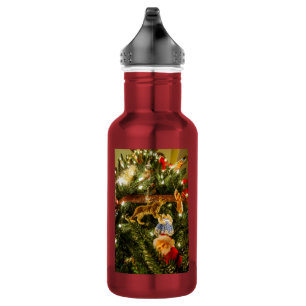 Blick nach oben Weihnachtsbaum Edelstahlabwasser Edelstahlflasche
