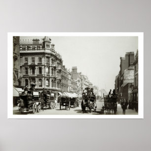 Blick nach Oxford Street, London (b/w Foto) Poster