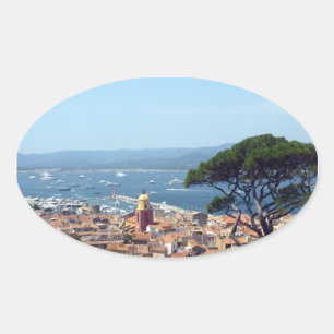Blick nach Tropez Ovaler Aufkleber
