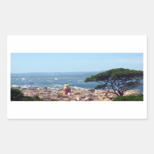 Blick nach Tropez Rechteckiger Aufkleber