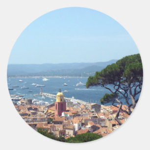 Blick nach Tropez Runder Aufkleber