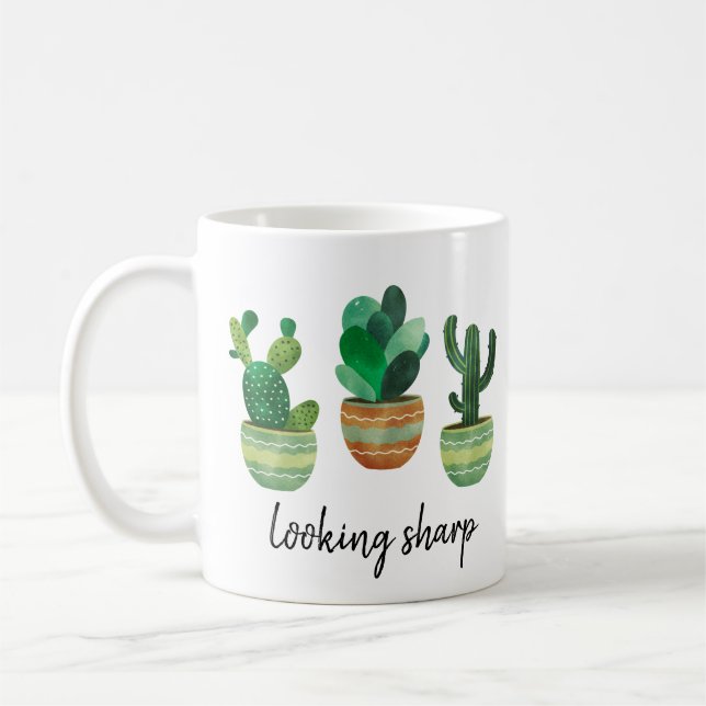 Blick Sharp Funny Cacti Kaffeetasse (Links)