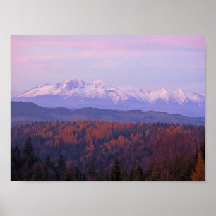 Blick Tatra von Beskid Sądecki Poster