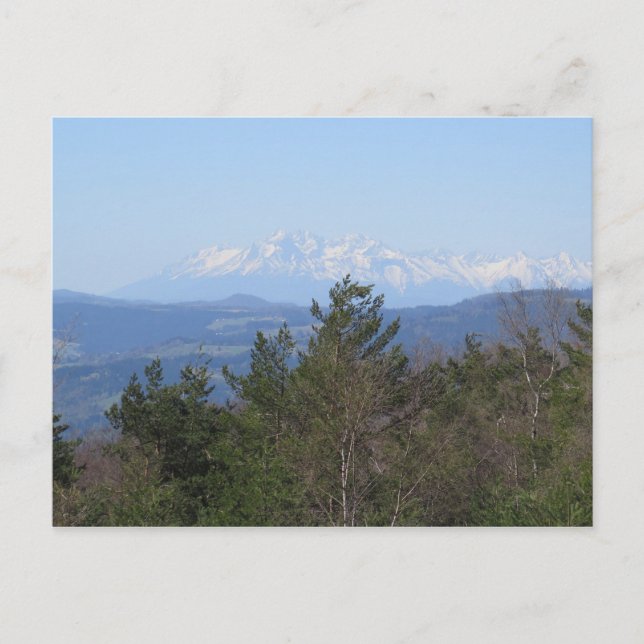 Blick Tatra von Beskid Sadecki Postkarte (Vorderseite)