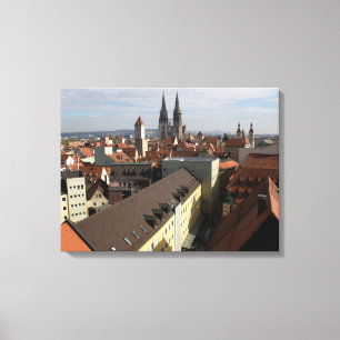 Blick über Regensburg, Deutschland Leinwanddruck