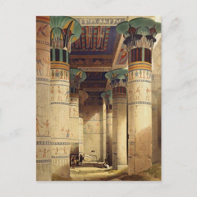 Blick unter dem Grand Portico, Philae Postkarte (Vorderseite)