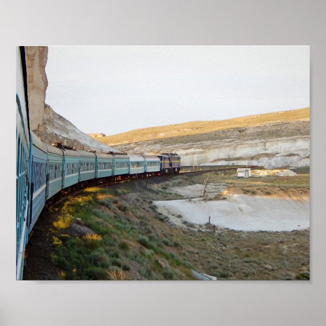 Blick vom Fenster des Zuges Poster (Vorne)
