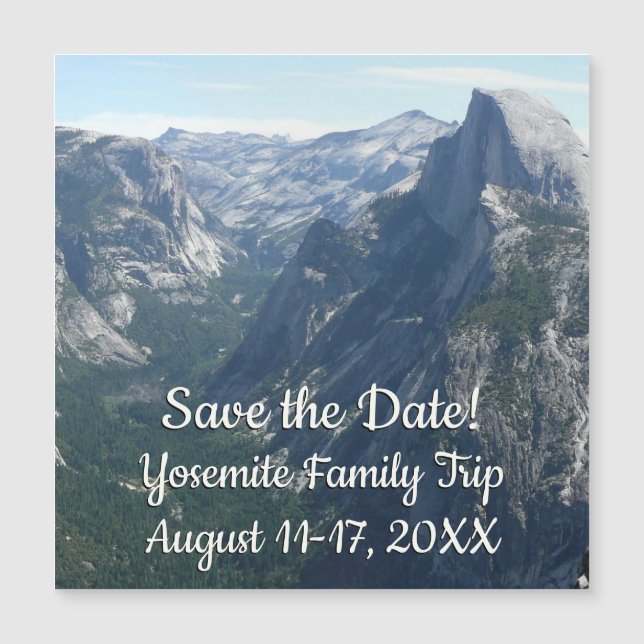 Blick vom Glacier Point Save the Date in Yosemite Magnetkarte (Vorderseite)