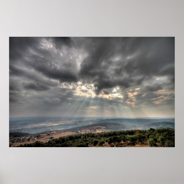 Blick vom Mt. Carmel, Israel Foto Poster (Vorne)