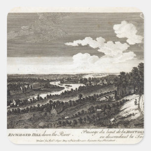 Blick vom Richmond Hill auf den Fluss Quadratischer Aufkleber
