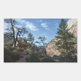 Blick vom Scout Lookout im Zion-Nationalpark Rechteckiger Aufkleber