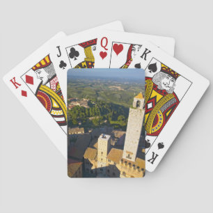 Blick vom Turm, San Gimignano, Siena, Toskana Spielkarten